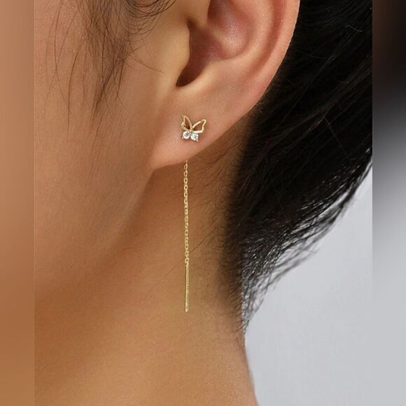 Dainty butterfly earrings #1381 - Picture 1 of 4